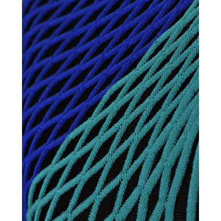 Top col américain en résille bleu Roberto Cavalli