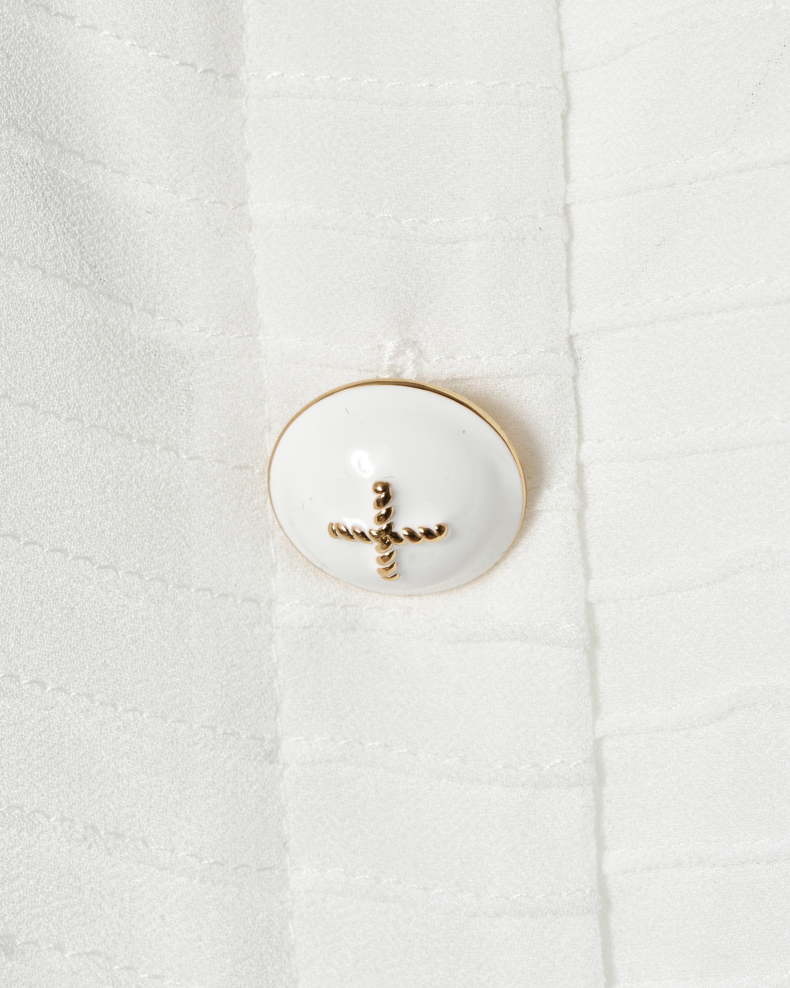 Top blanc à manches dentelle fleuris Edward Achour