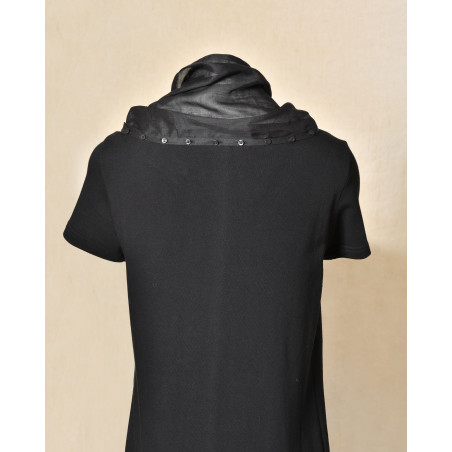 Robe longue à col drapé boutonné Balossa