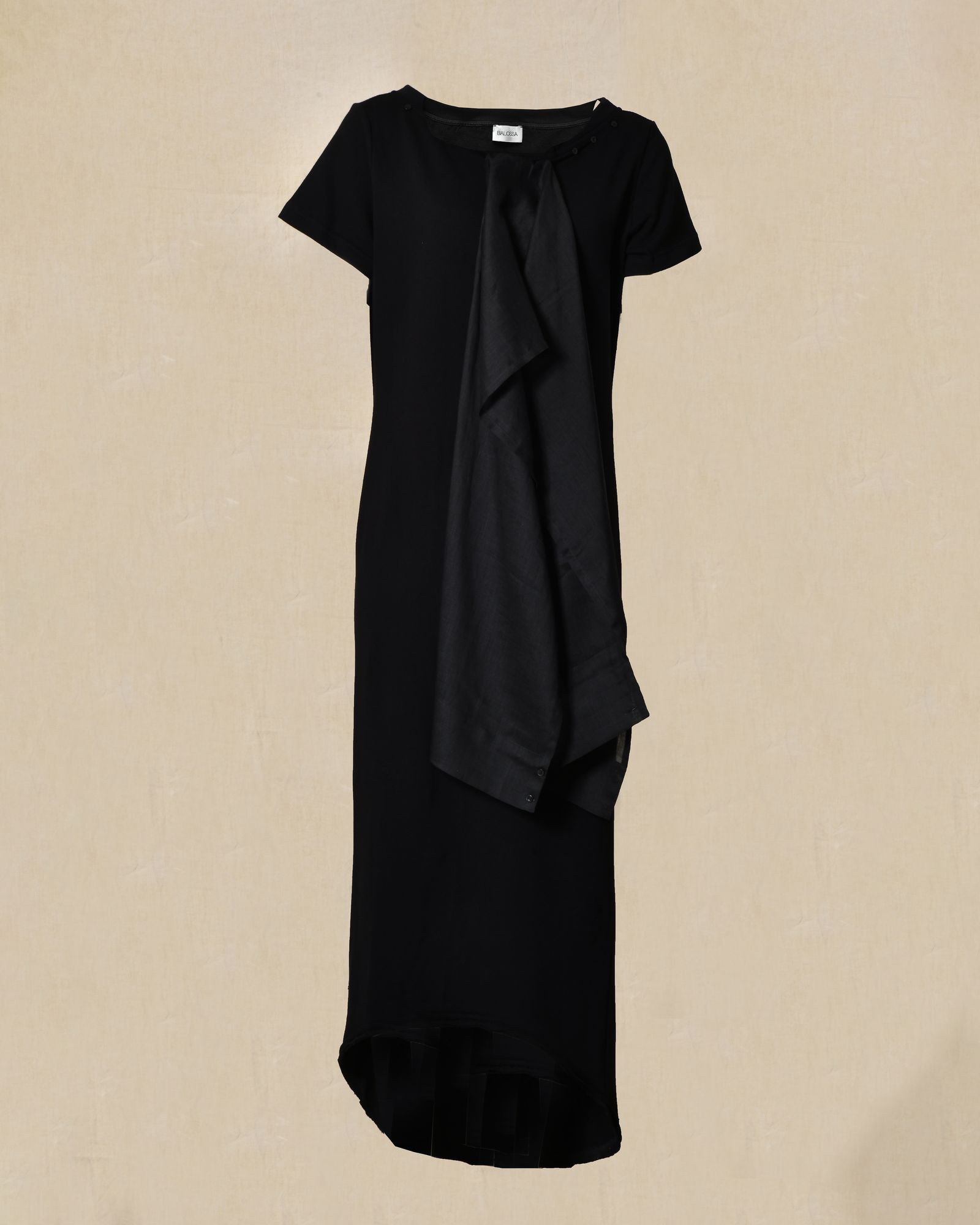 Robe longue à col drapé boutonné Balossa