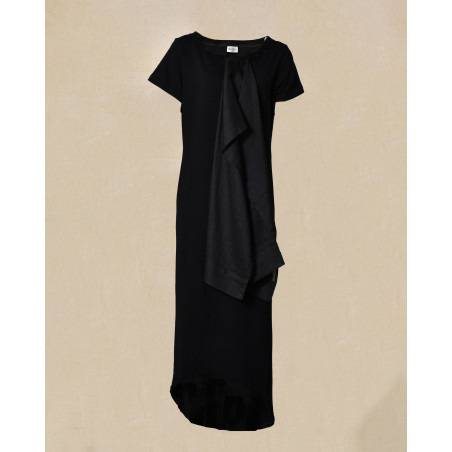 Robe longue à col drapé boutonné Balossa