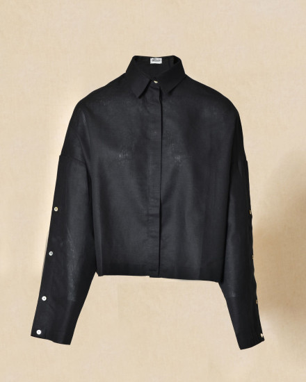 Chemise en lin oversize à manches boutonnées Balossa