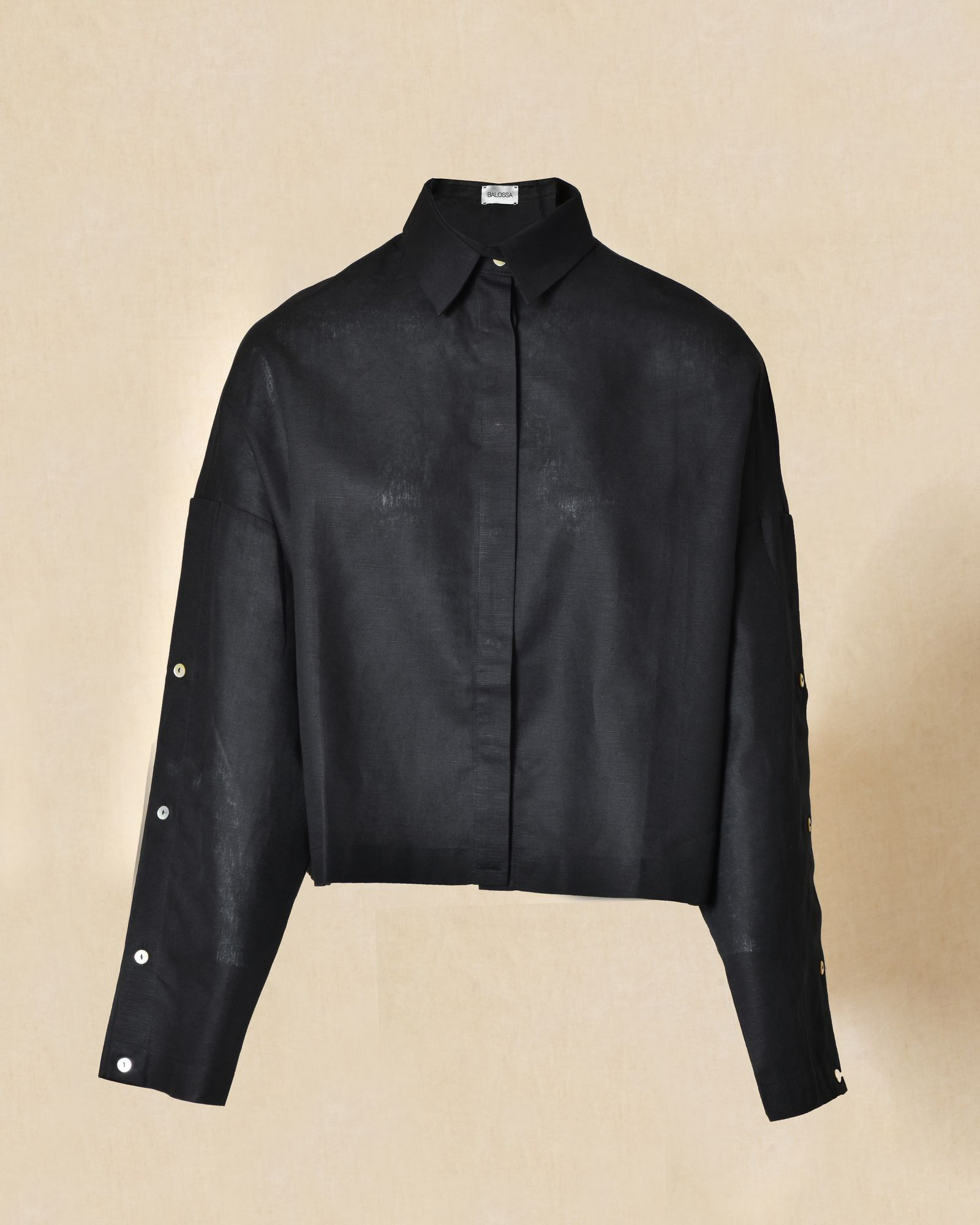 Chemise en lin oversize à manches boutonnées Balossa