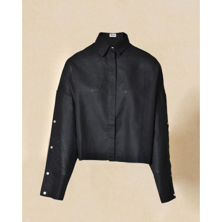 Chemise en lin oversize à manches boutonnées Balossa