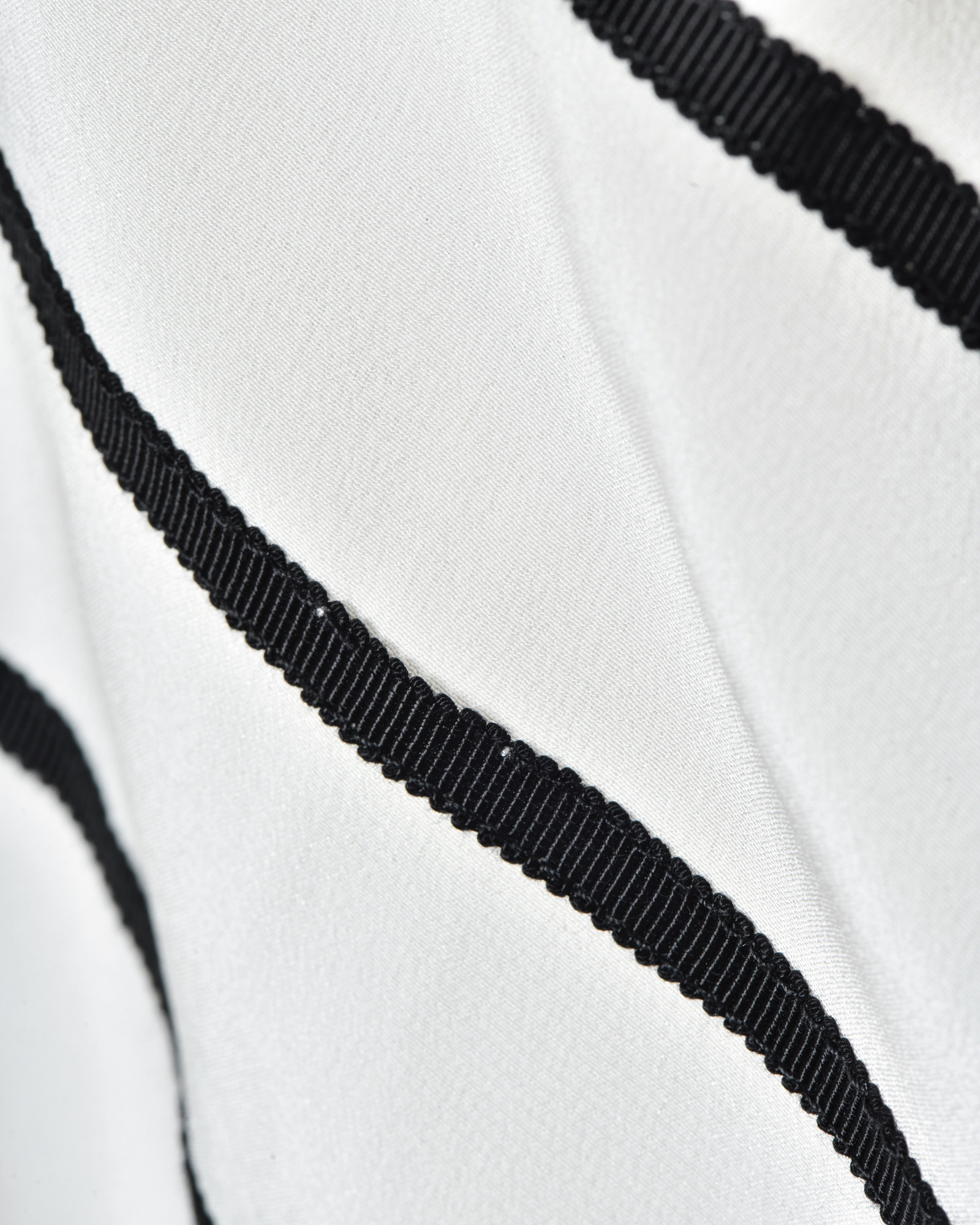 Top en soie blanc à fines rayures noires Edward Achour