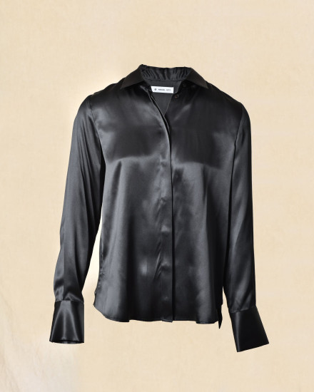 Chemise en soie noire Manuel Ritz