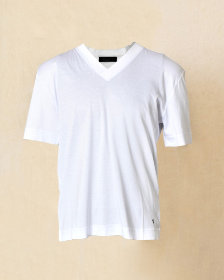 T-shirt col V blanc Outfit
