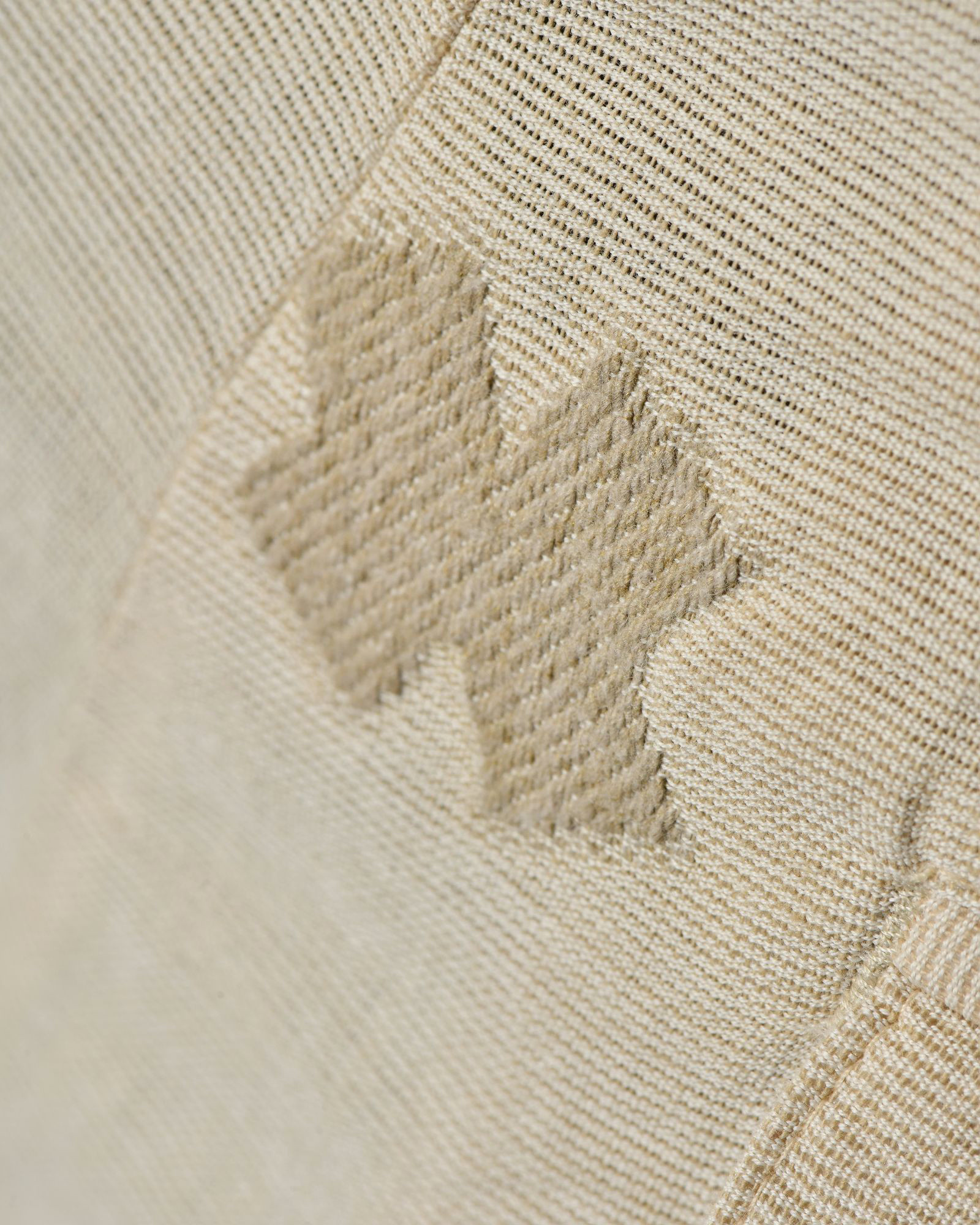 Bermuda à rayures et empiècements beige Ixos