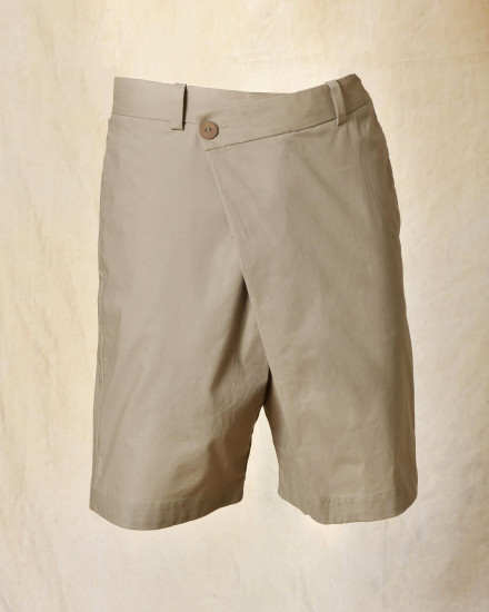 Short à fermeture asymétrique beige Ixos