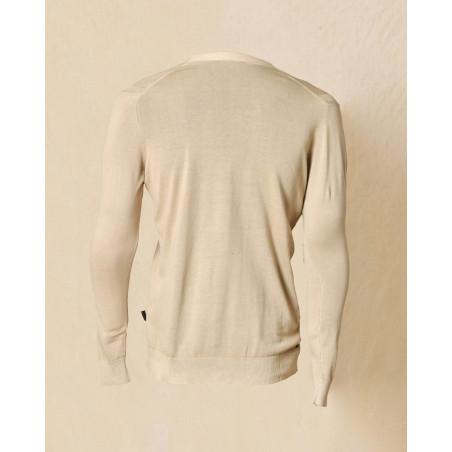 Cardigan en coton beige col V Outfit