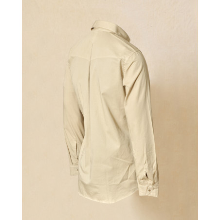 Chemise à bords frangés beige Outift