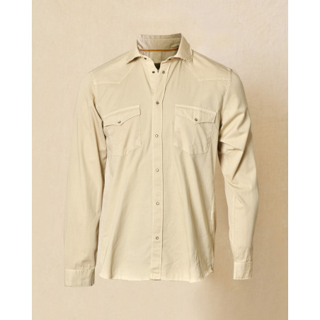 Chemise à bords frangés beige Outift