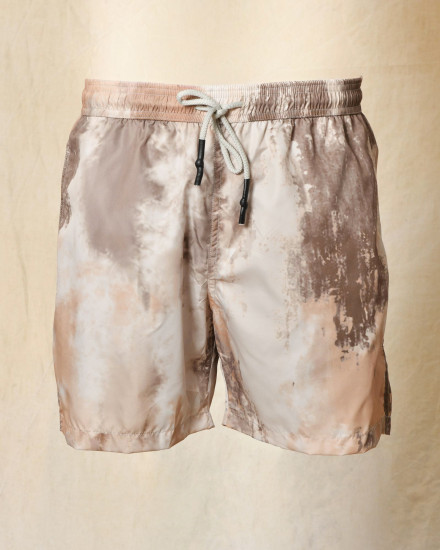 Short de bain effet délavé beige Ixos