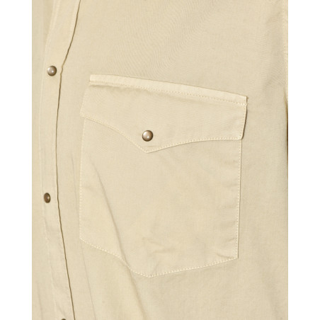 Chemise à bords frangés beige Outift