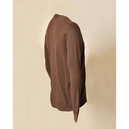 Cardigan en coton marron col V Outfit