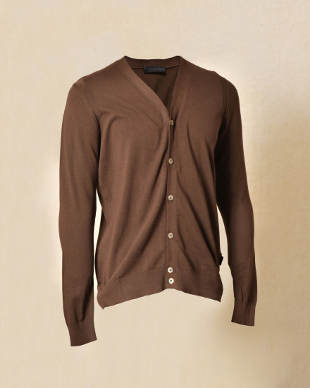 Cardigan en coton marron col V Outfit
