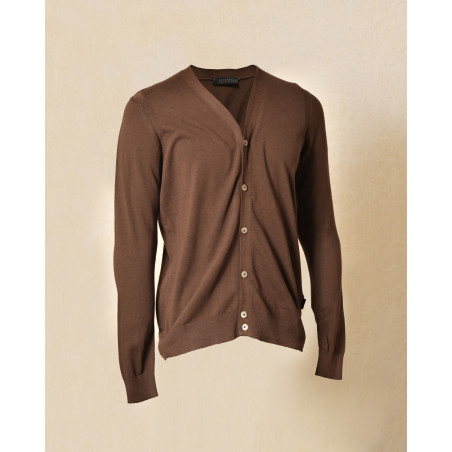 Cardigan en coton marron col V Outfit