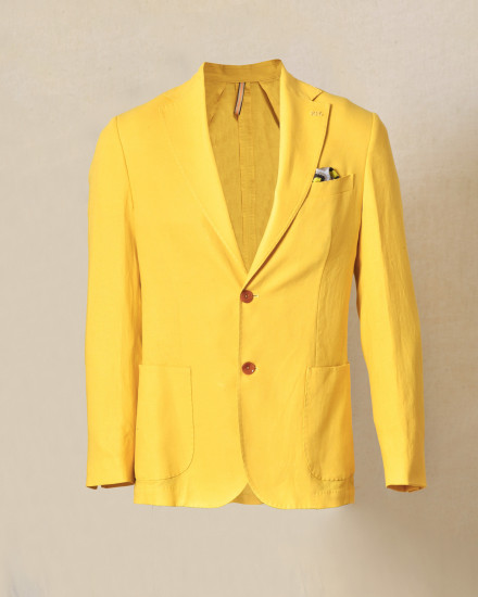 Veste blazer en lin jaune RPL