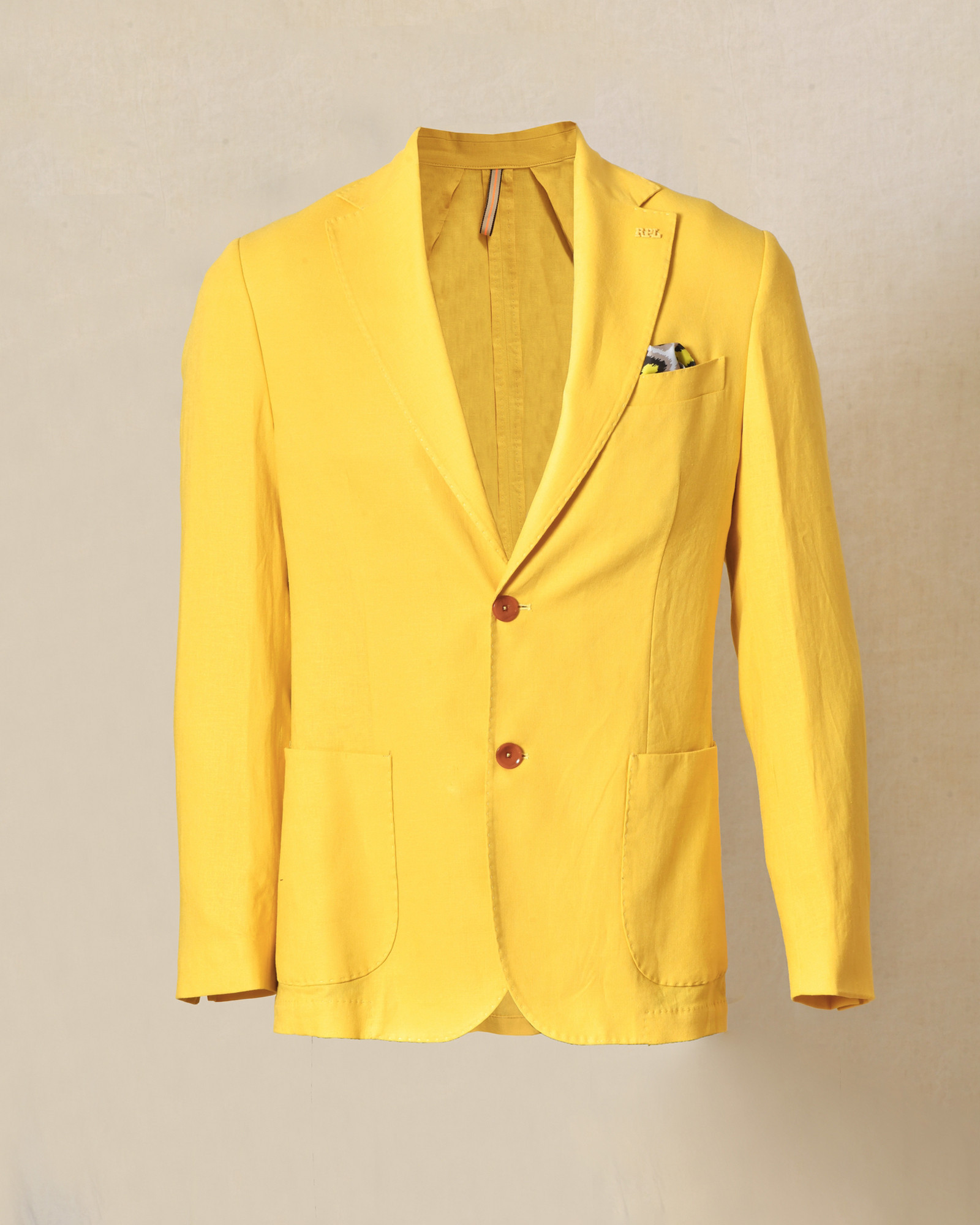 Veste blazer en lin jaune RPL