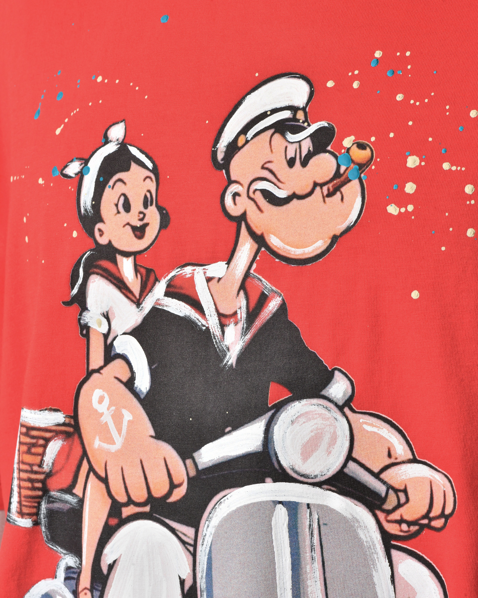T-shirt oversize imprimé "Popeye" rouge Front Street