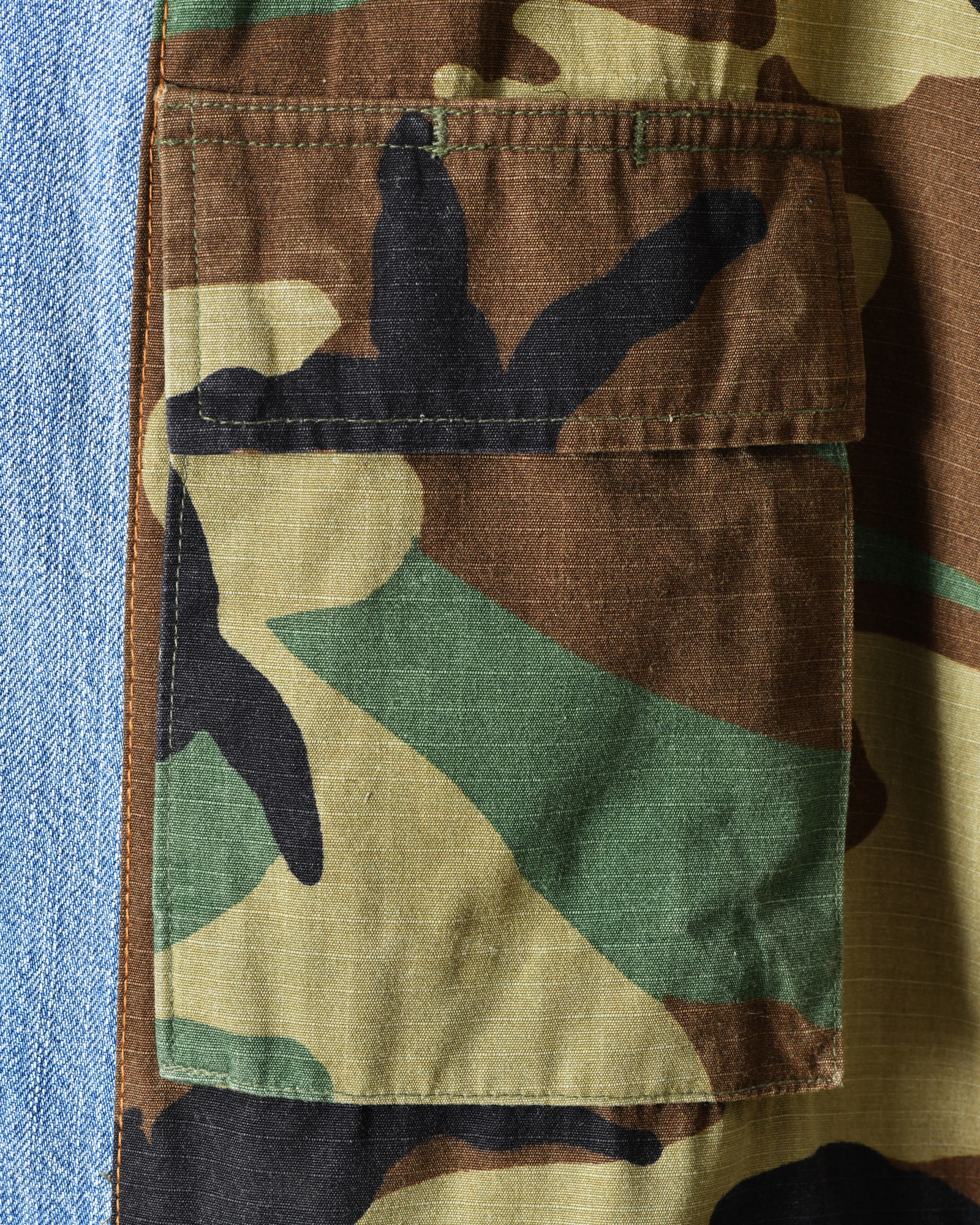 Veste camouflage à empiècement denim Front Street