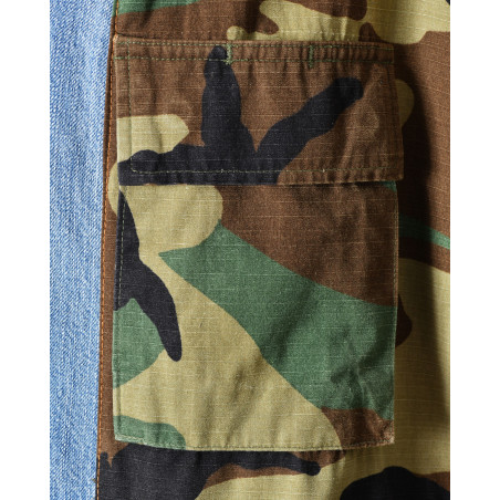 Veste camouflage à empiècement denim Front Street
