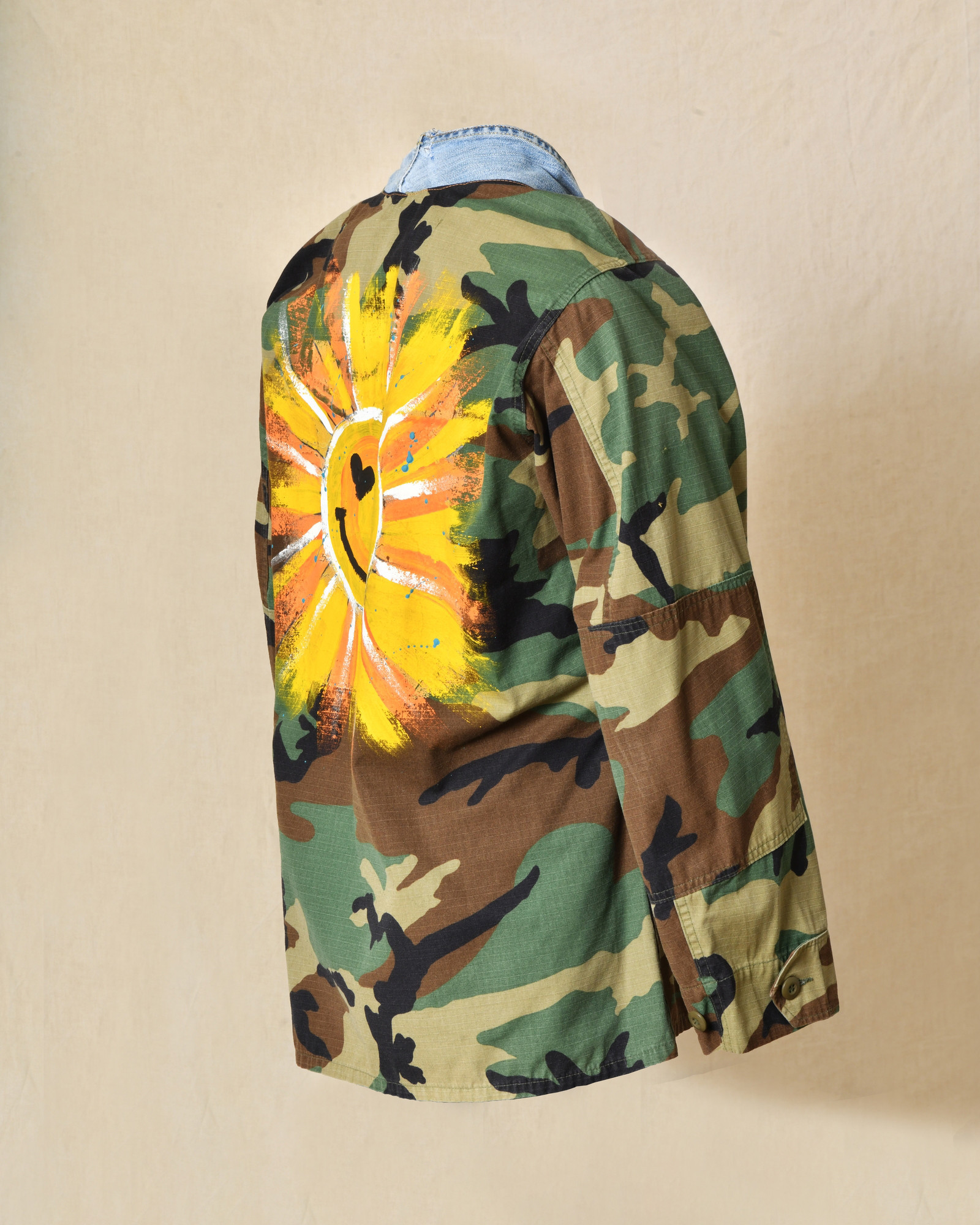 Veste camouflage à empiècement denim Front Street