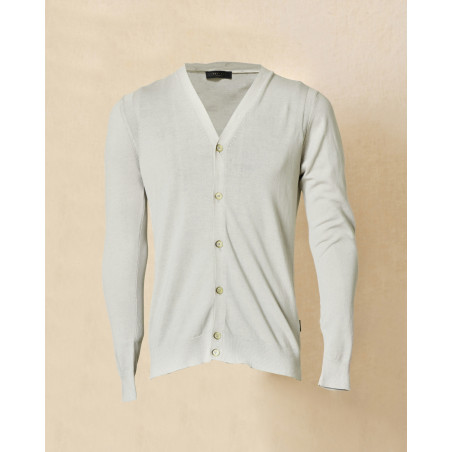 Cardigan en coton gris col V Outfit