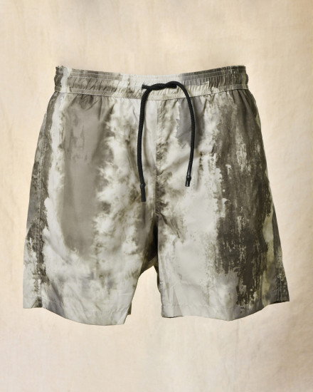 Short de bain effet délavé kaki Ixos