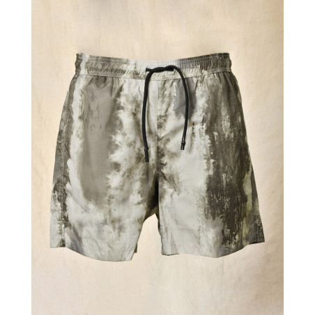 Short de bain effet délavé kaki Ixos