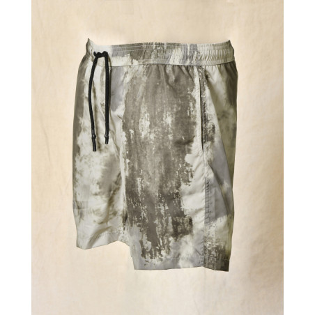 Short de bain effet délavé kaki Ixos