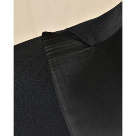 Costume bi-matière en laine noir RPL