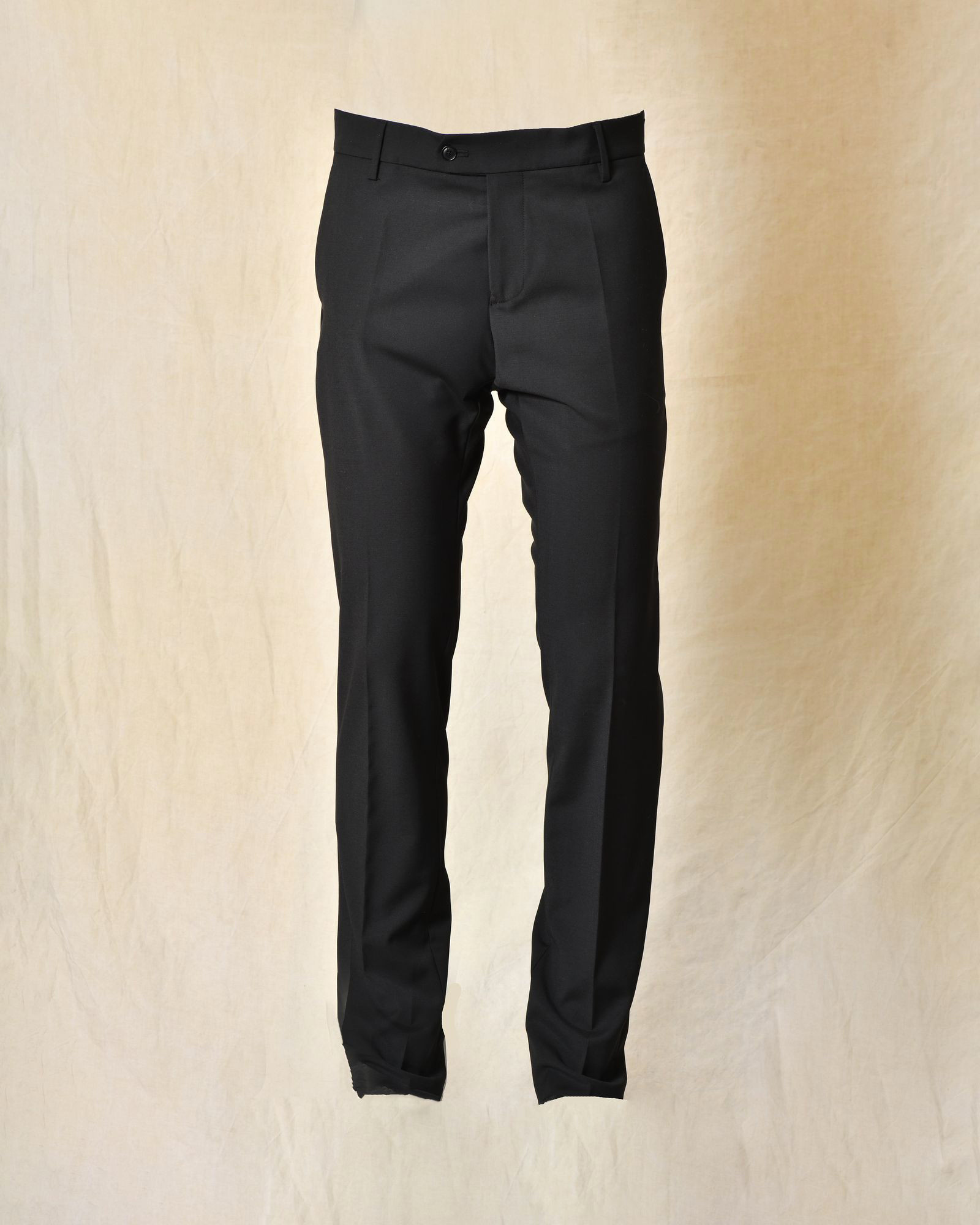 Costume bi-matière en laine noir RPL