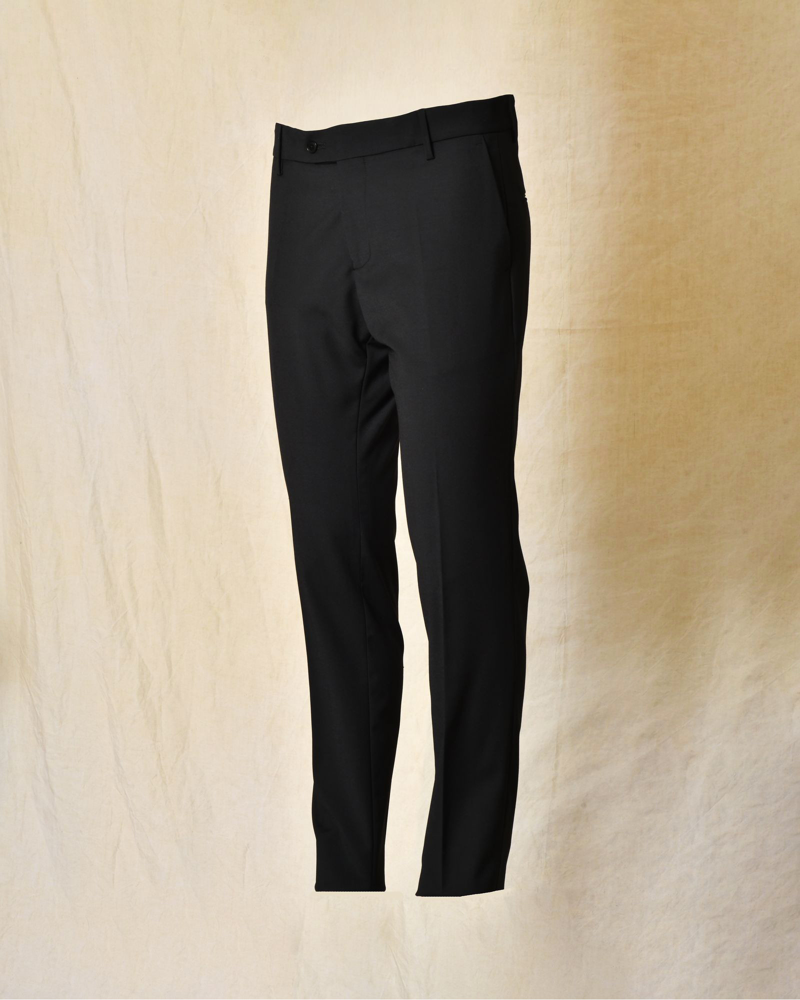 Costume bi-matière en laine noir RPL