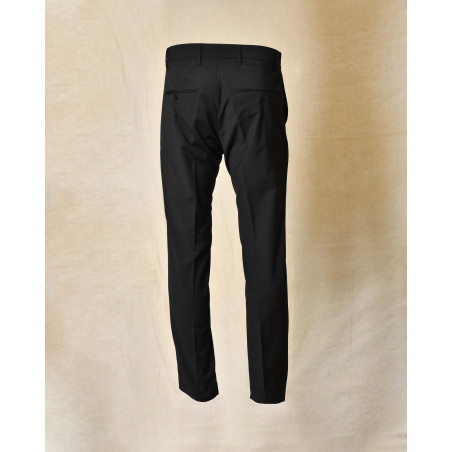 Costume bi-matière en laine noir RPL