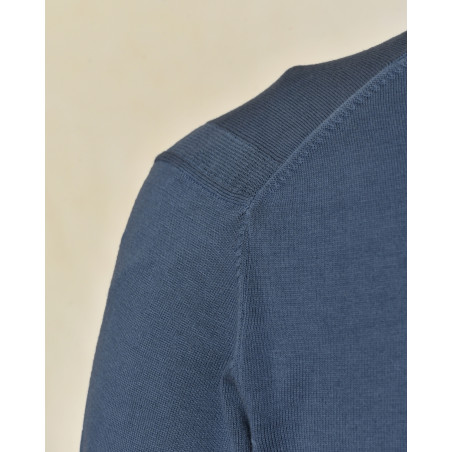 Cardigan en coton bleu col V Outfit