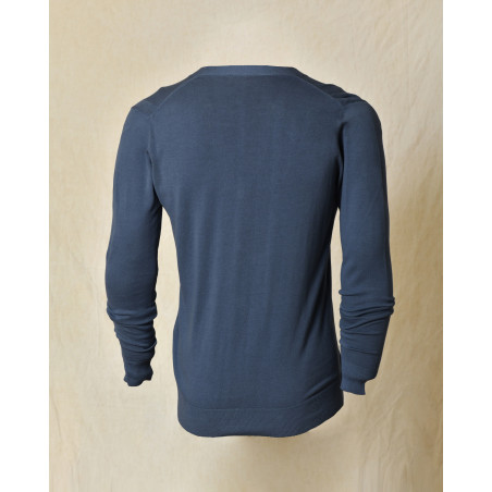 Cardigan en coton bleu col V Outfit