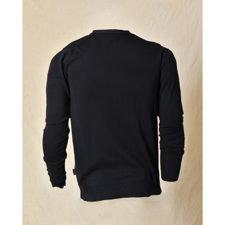 Cardigan en coton bleu marine col V Outfit