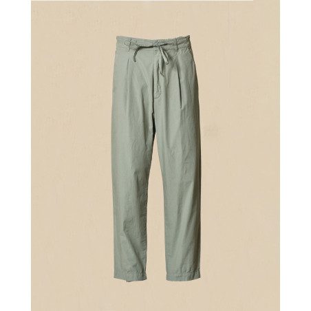 Pantalon en coton élastique vert Ixos
