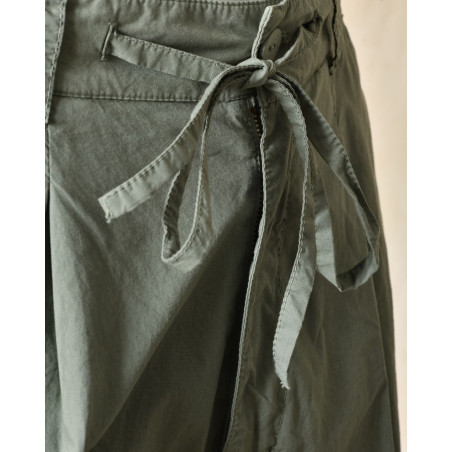 Pantalon en coton élastique vert Ixos