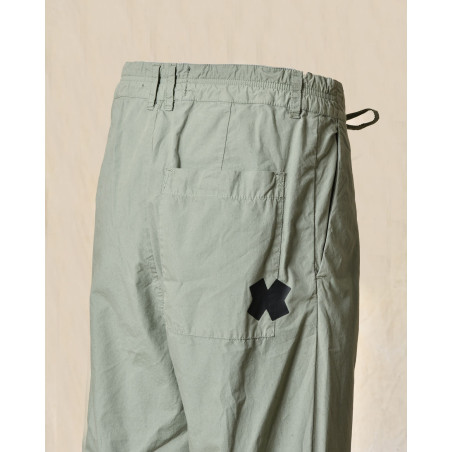 Pantalon en coton élastique vert Ixos