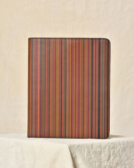 Pochette pour tablette en cuir à rayures multicolores Paul Smith