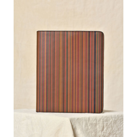 Pochette pour tablette en cuir à rayures multicolores Paul Smith
