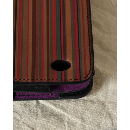 Pochette pour tablette en cuir à rayures multicolores Paul Smith
