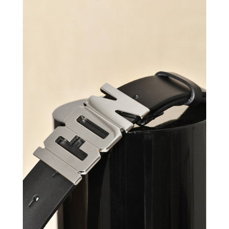 Ceinture noire en cuir à boucle métallique "ICON" Dsquared2