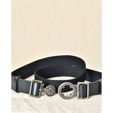 Ceinture noire en cuir à boucle métallique gravée Dsquared2