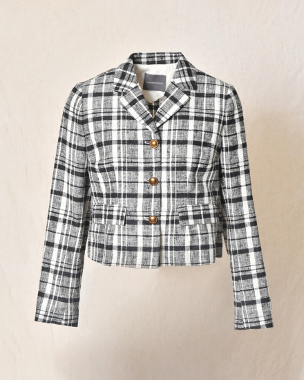 Veste à carreaux en lin Lorena Antoniazzi