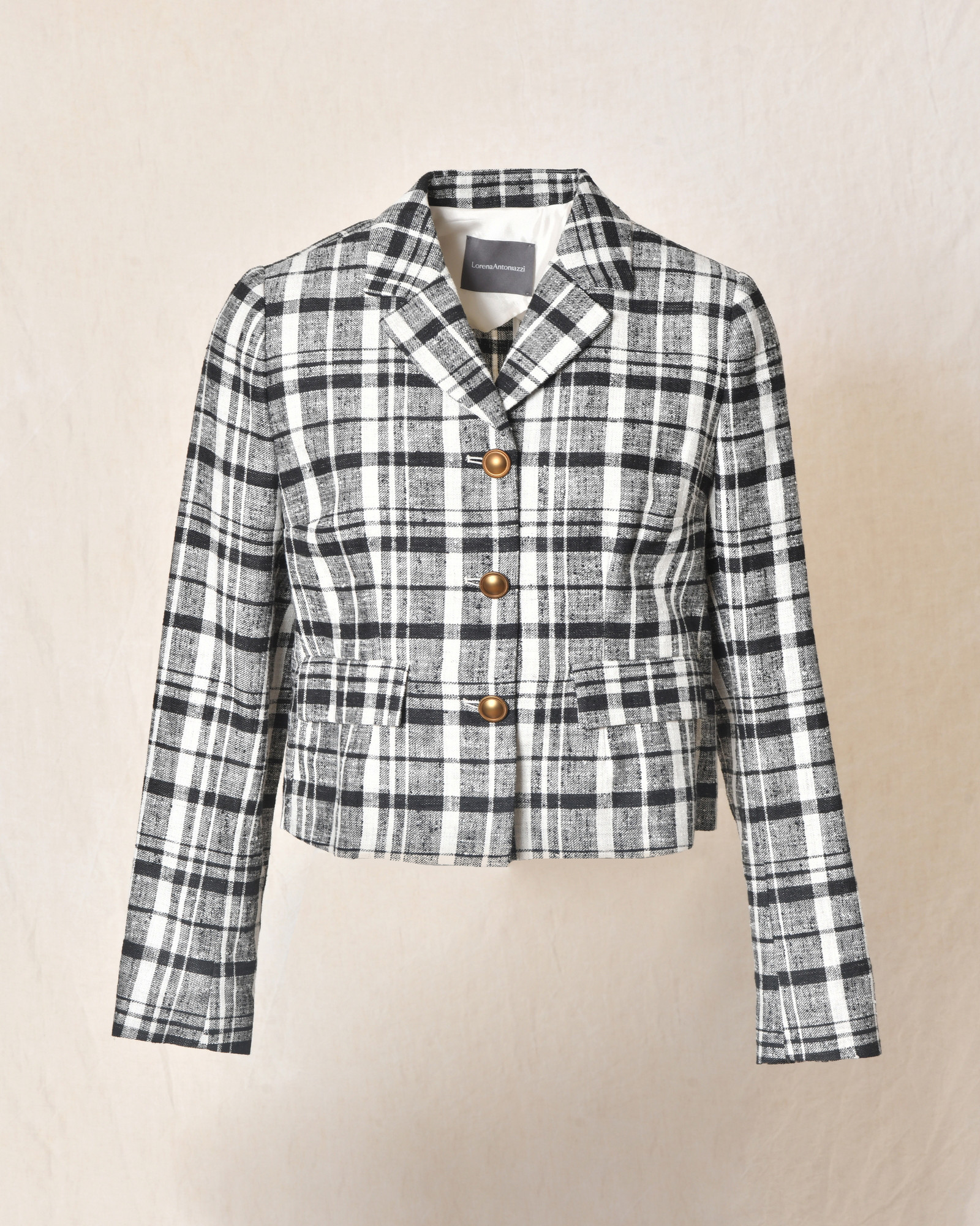 Veste à carreaux en lin Lorena Antoniazzi