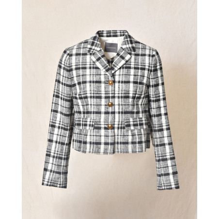 Veste à carreaux en lin Lorena Antoniazzi