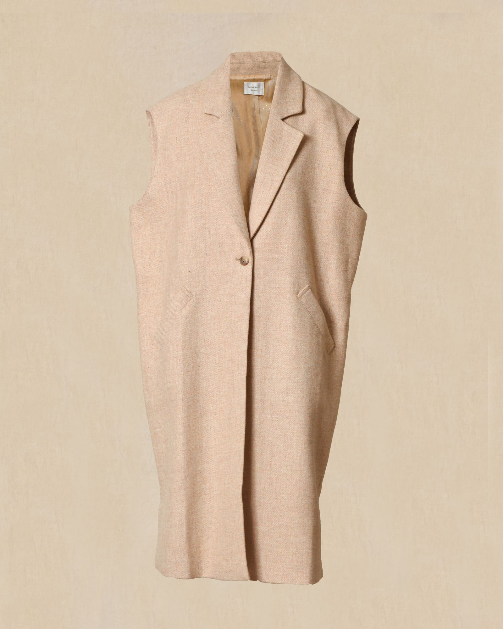 Manteau en laine sans manches beige Bella Jones